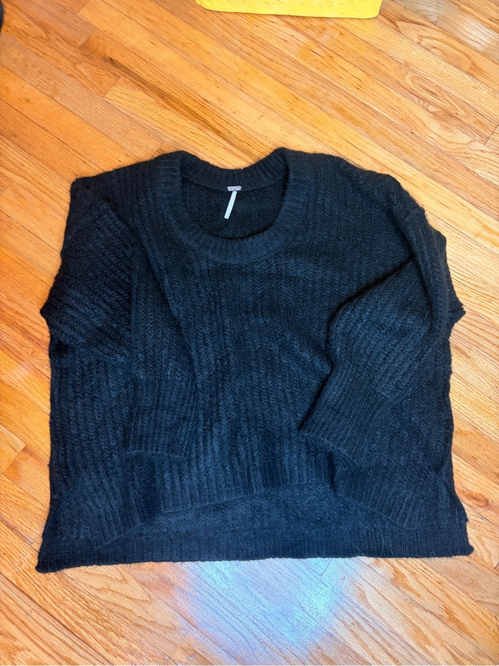 Free People Oversized Black Crewneck Women's Sweater Small